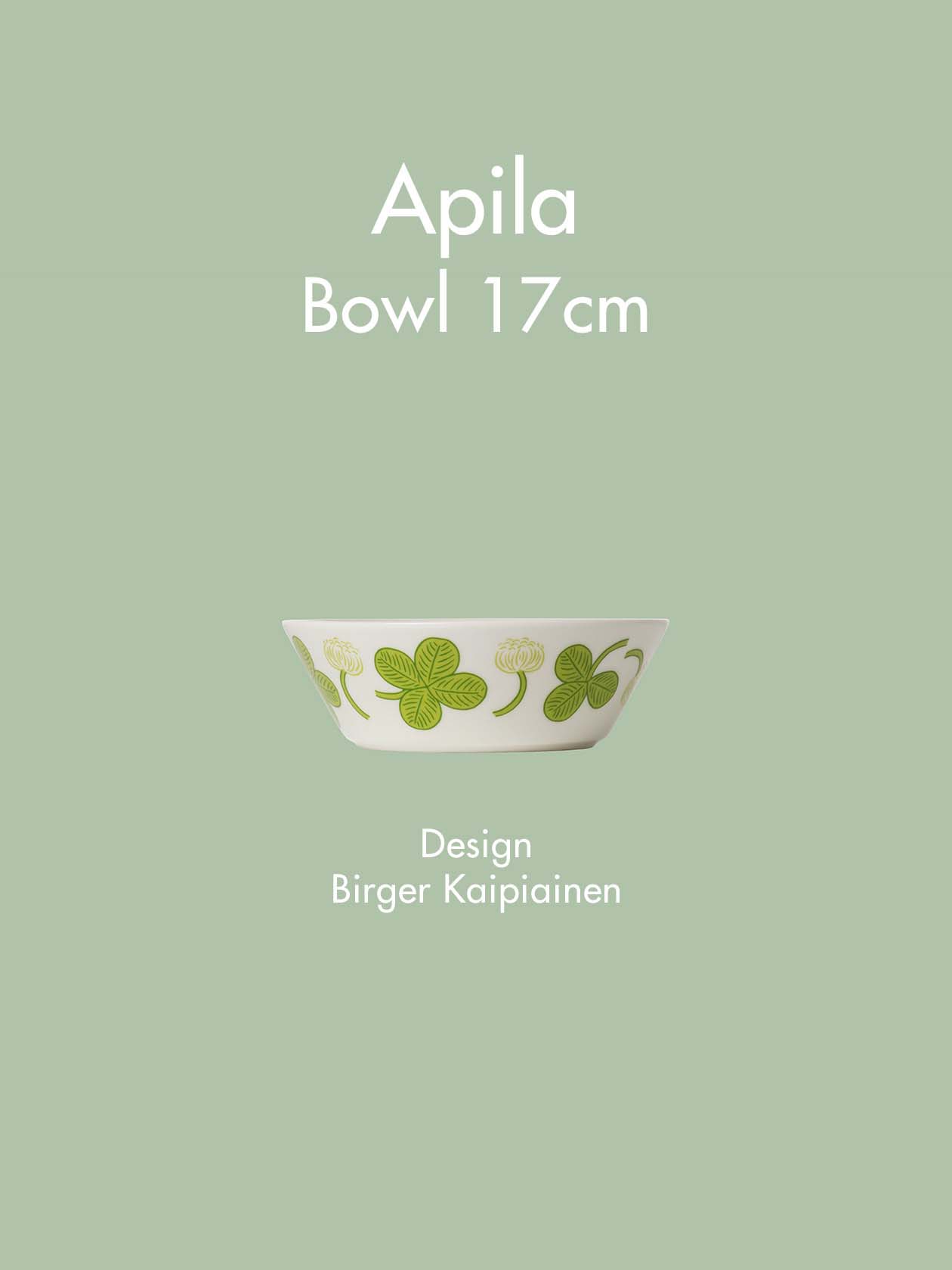 アラビア Apila ボウル 17cm｜内外にクローバー柄｜Scope
