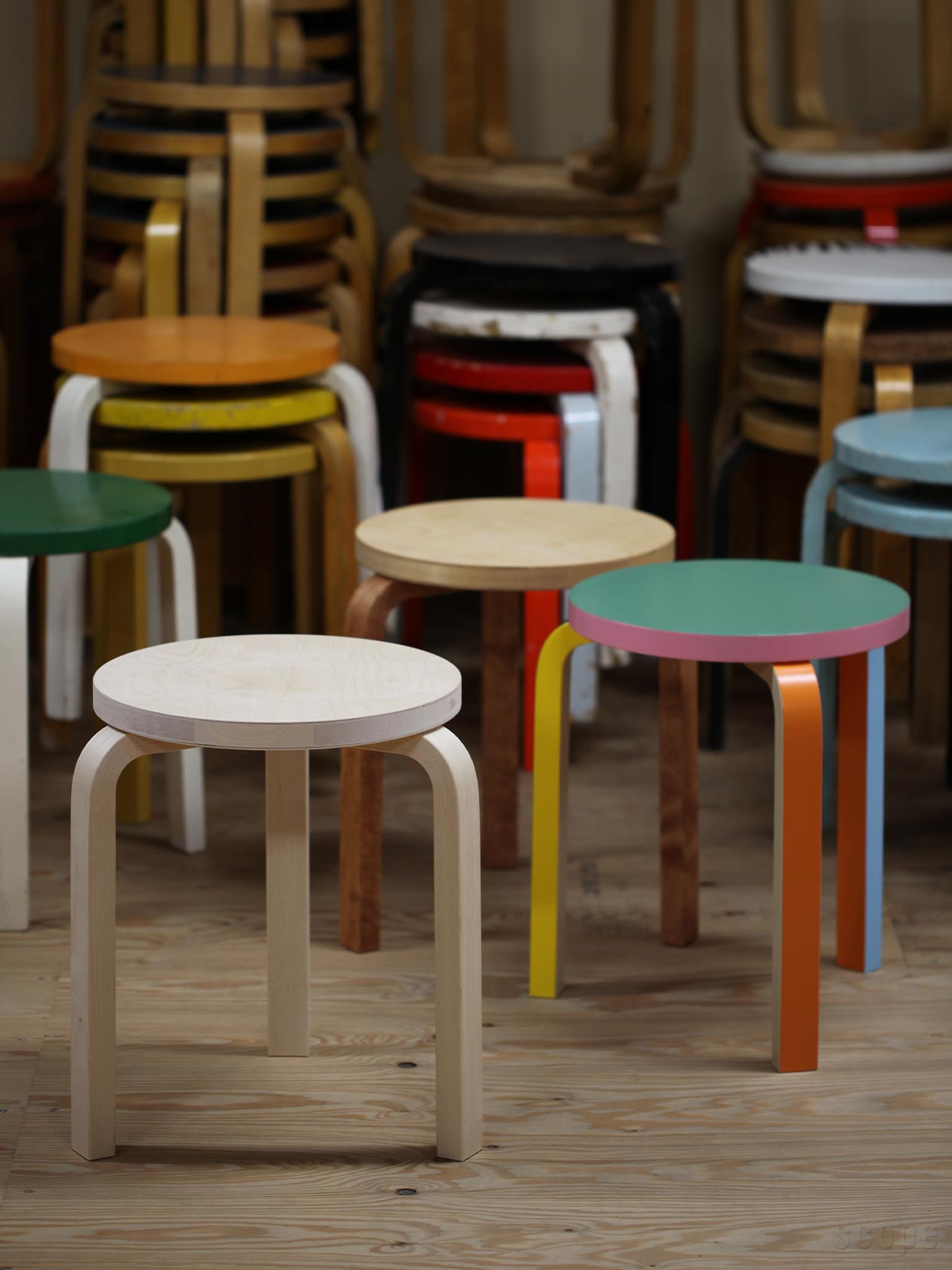 椅子・チェアアルテック artek stool60 無着色（訳あり）