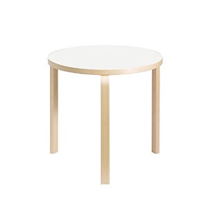 90B Table 円形 75cm ホワイトラミネート