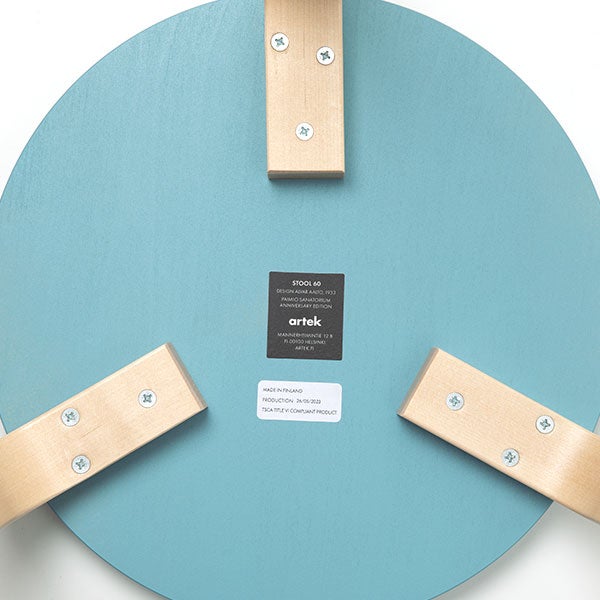 Stool 60 3本脚 スカイブルー+バーチ: Paimio 90 Years Fundraising Editions