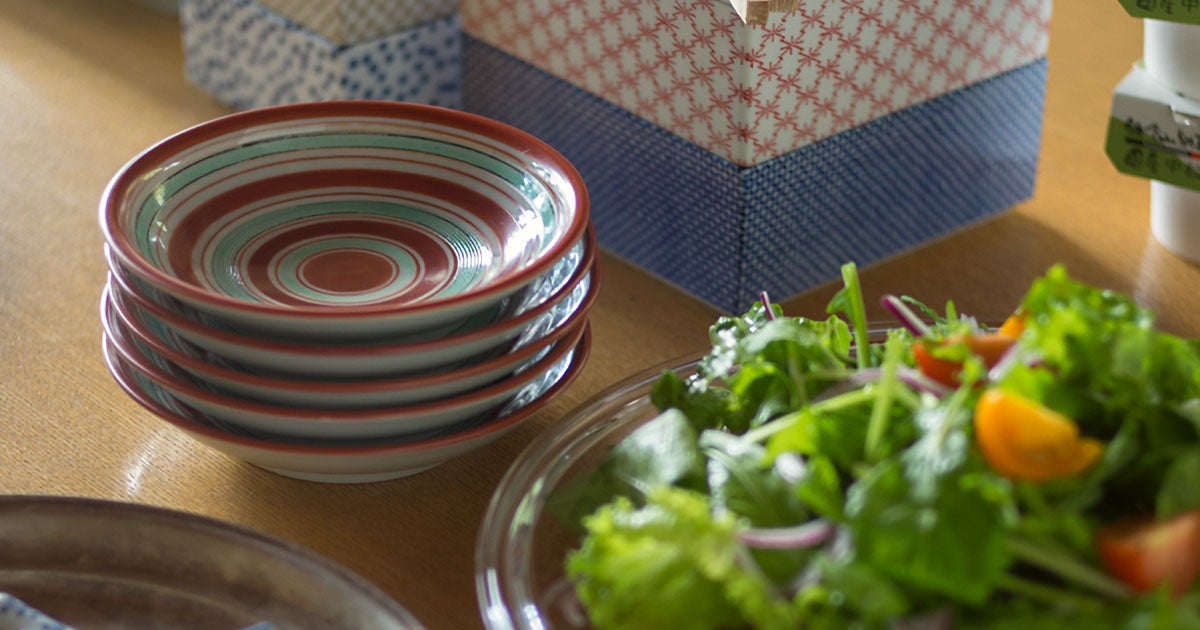 東屋 / 赤丸｜手挽き・手描きの上絵小皿