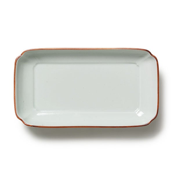 木瓜角皿 縁錆 長角 薄