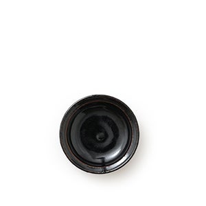 伊賀 玉縁手塩皿 黒飴