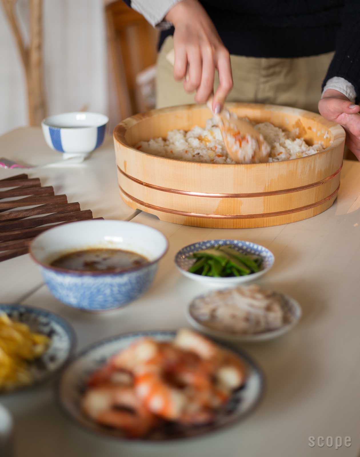 東屋 飯台 五合 （寿司桶 お櫃）-