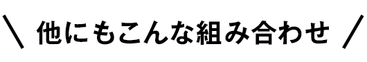 こんな組み合わせ