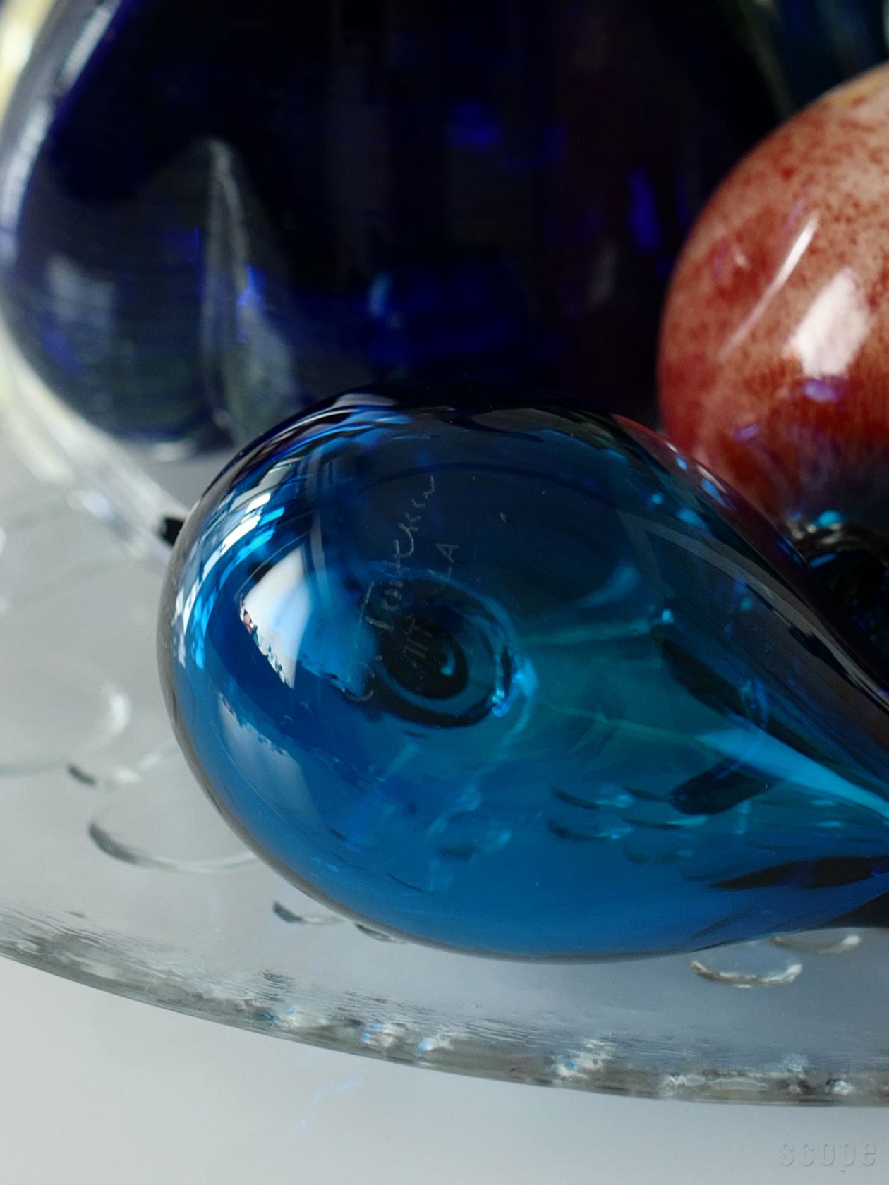 Chiffchaffの裏面にあるレーザー刻印 O.Toikka IITTALA