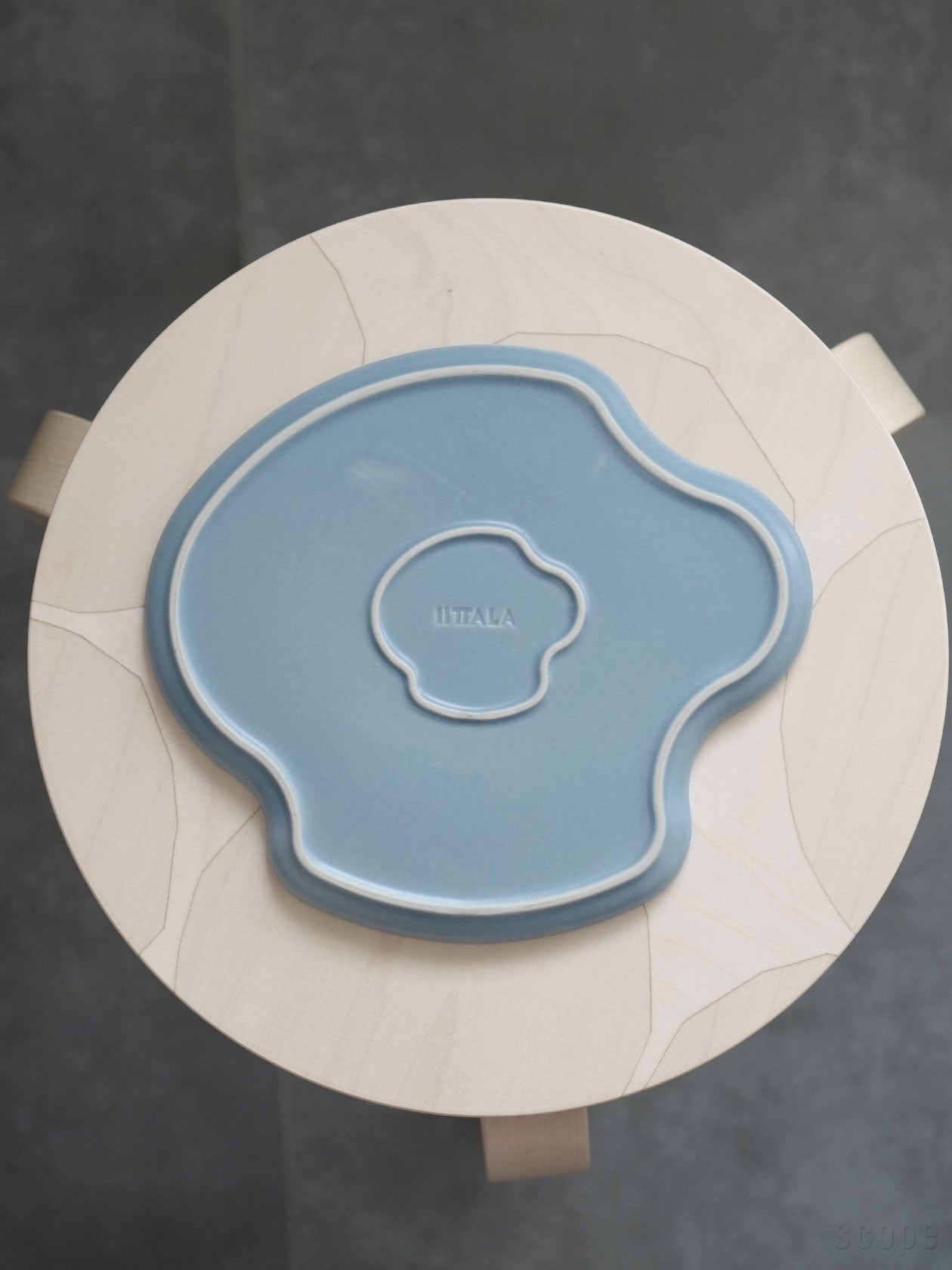 Aalto Collection プラター25cmを手に持ったサイズ感の様子