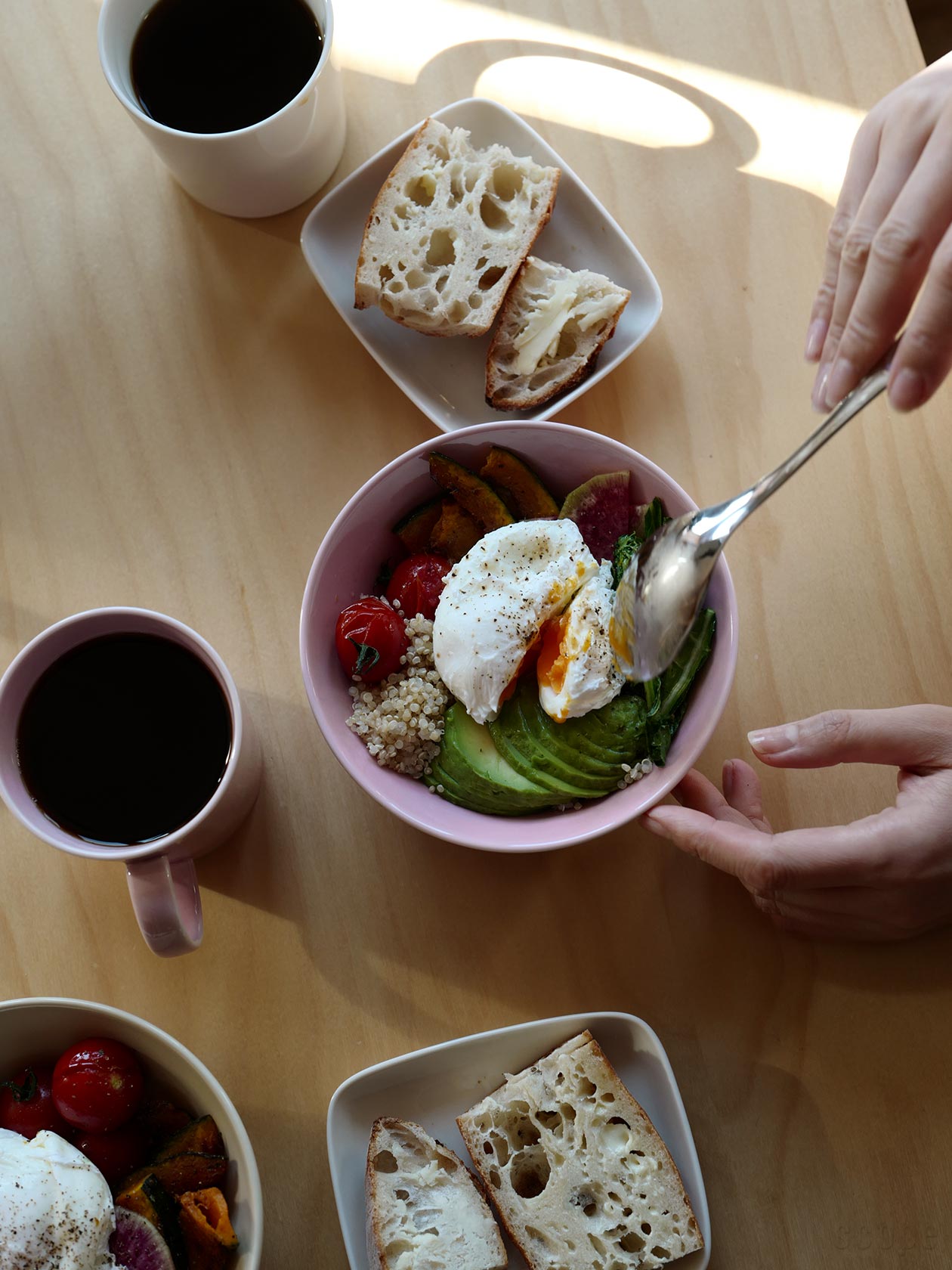 ローズカラーのシリアルボウル15cm