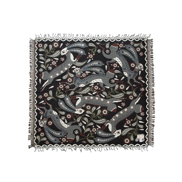 〈Vulpes ブラウンセット〉KH ショール 1300×1200 Rabbit Black