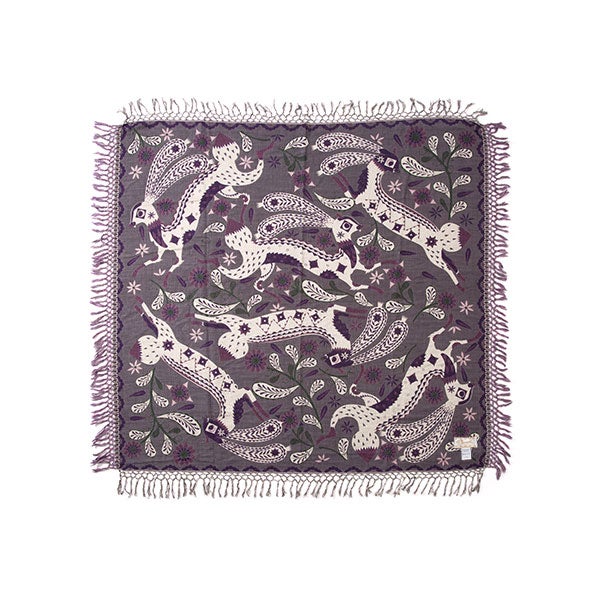 〈Vulpes ブラウンセット〉KH ショール 1300×1200 Rabbit Blueberry