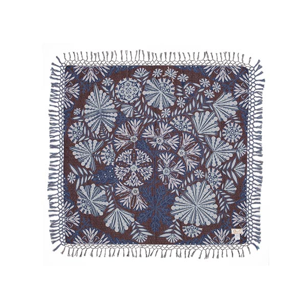 〈Vulpes ブラウンセット〉KH ショール 1300×1200 Floral