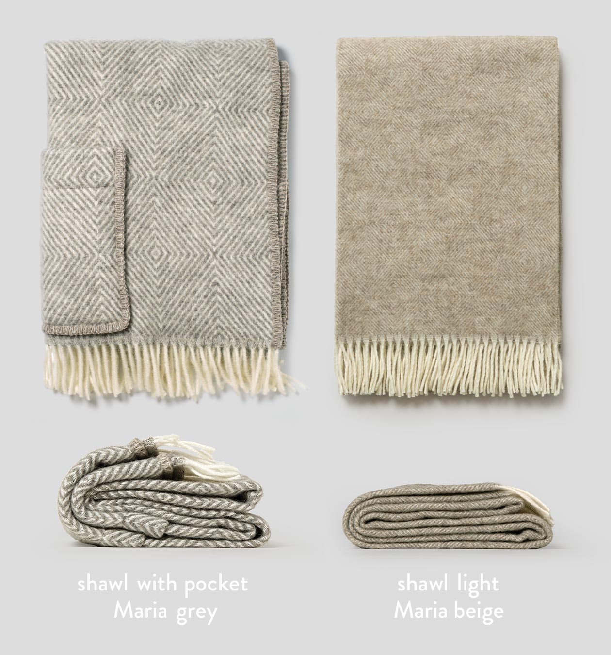 ショールのサイズ比較