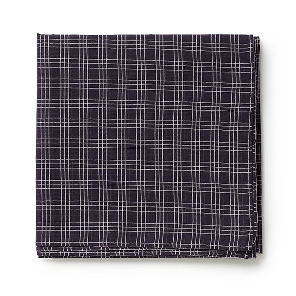 omk Dark Indigo Check 90cm