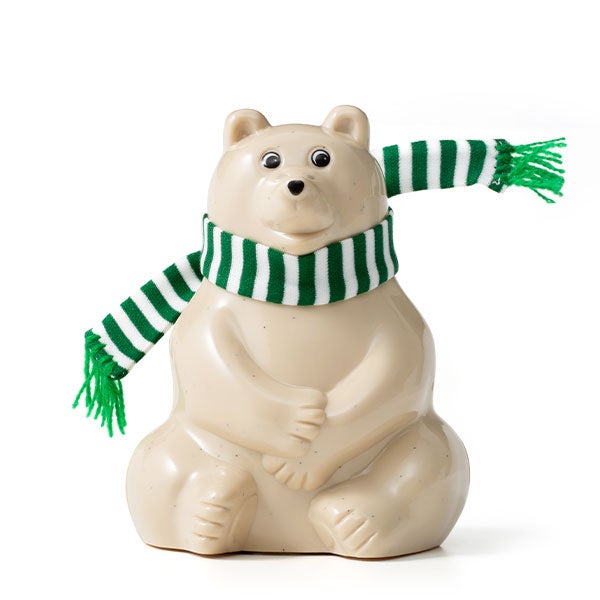 Polar Bear Money Box マフラー付き グリーン