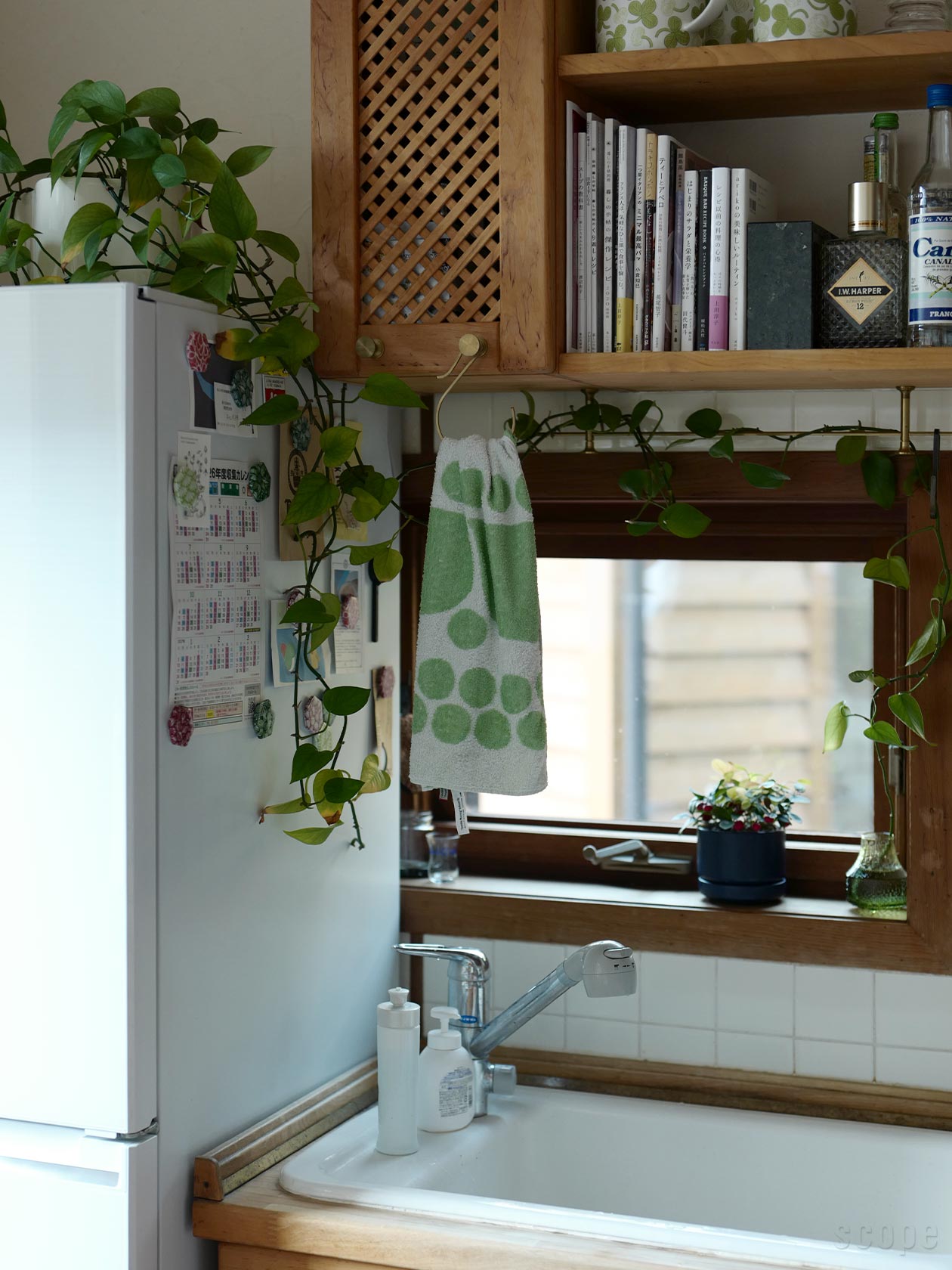 house towel ライト Sunday morning グリーン。80cmの「普通」な長さが日々の家事に丁度よい