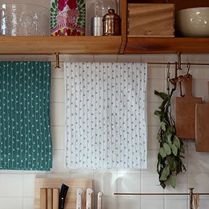 手ぬぐい 021 石本藤雄 田田道 緑