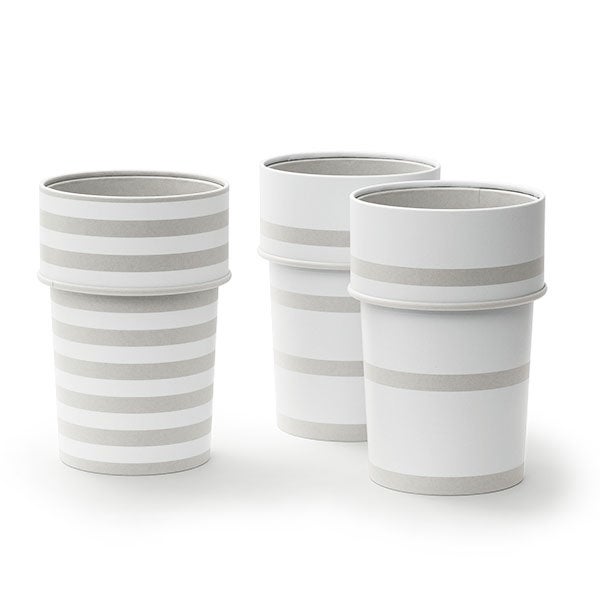 trash pot ホワイトボーダー グレー 3個セット